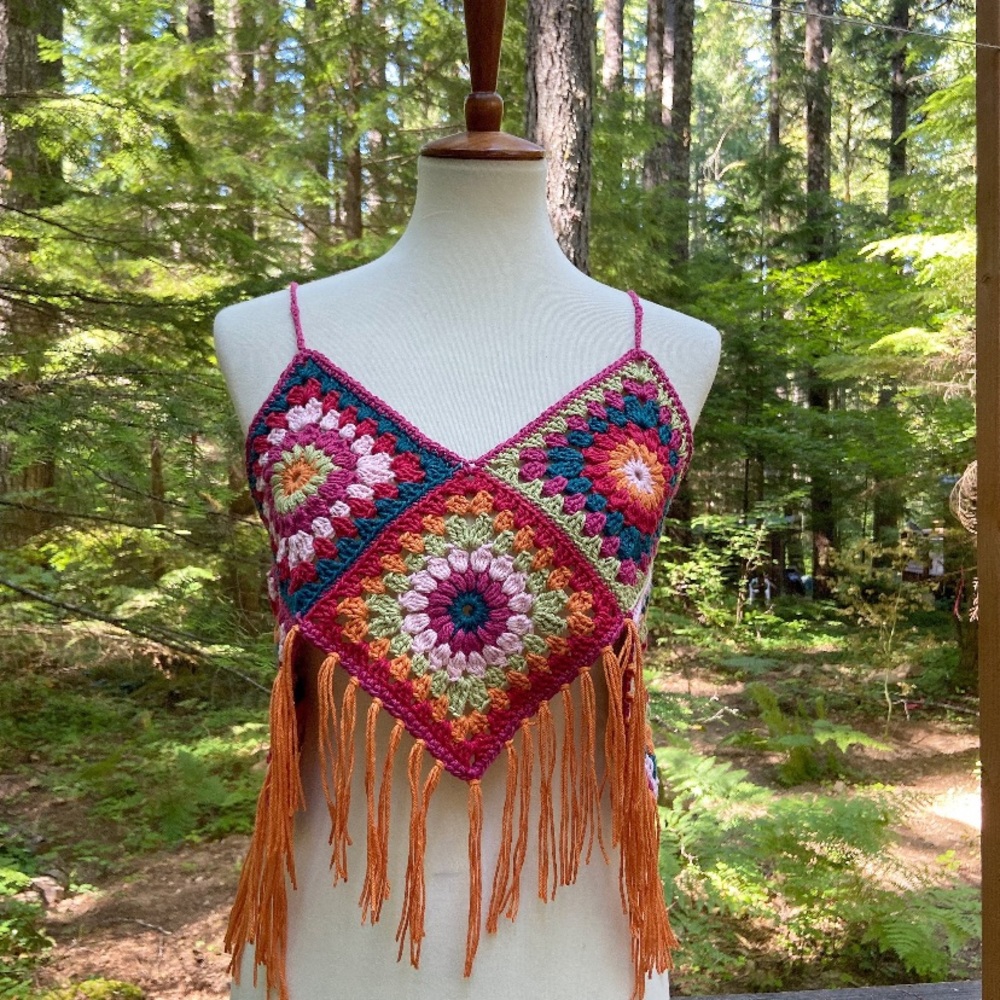 Handwoven 70’s Crotchet Crop Top